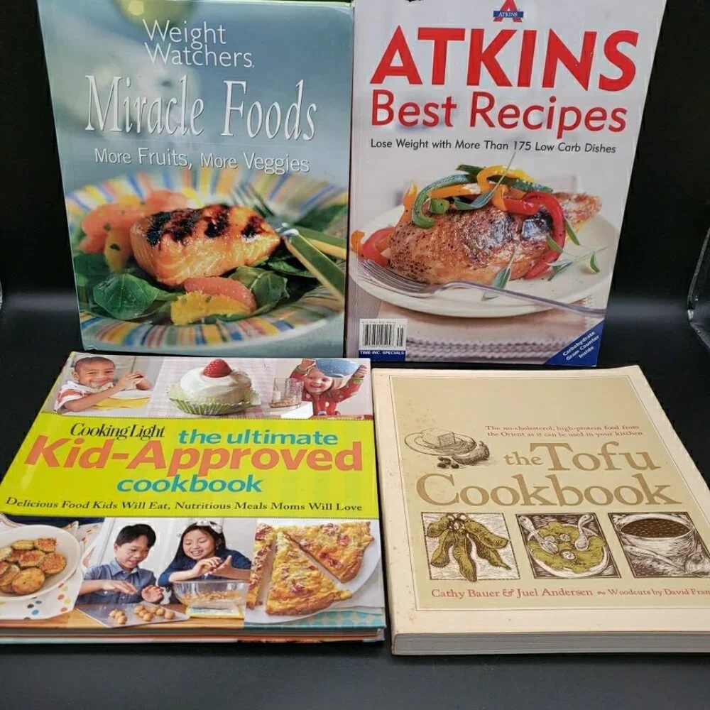 Lot of 7 Health Diet Cookbooks Atkins Vegan Tofu WW Cooking Light Variety